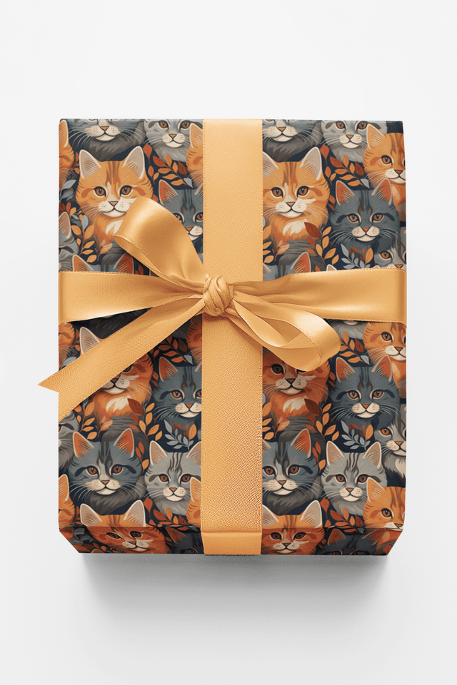 Tiny Tabby Cat Tumbles - London Penny Gift Wrap