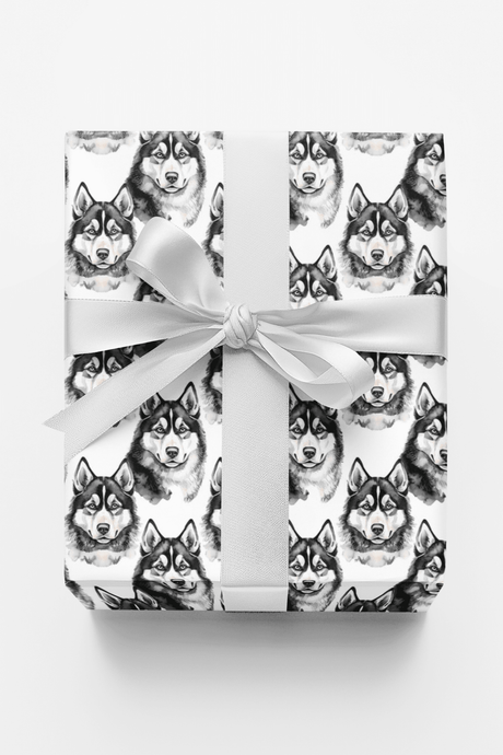 Snow Trails & Husky Tails - London Penny Gift Wrap