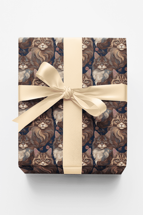 Purrfectly Maine Coon Cat - London Penny Gift Wrap