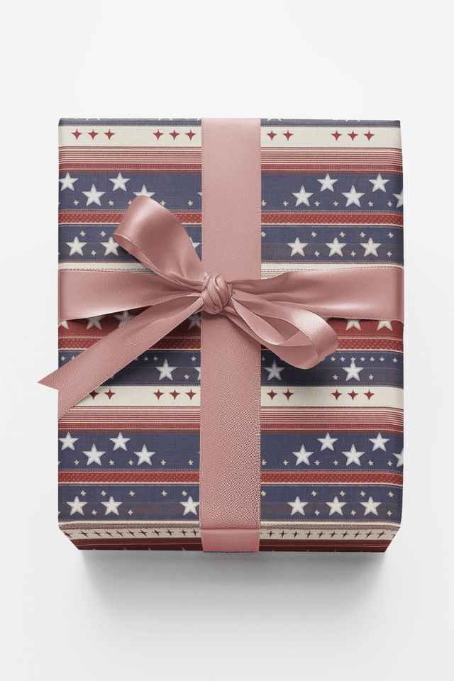 Patriotic Vintage Stripe - London Penny Gift Wrap