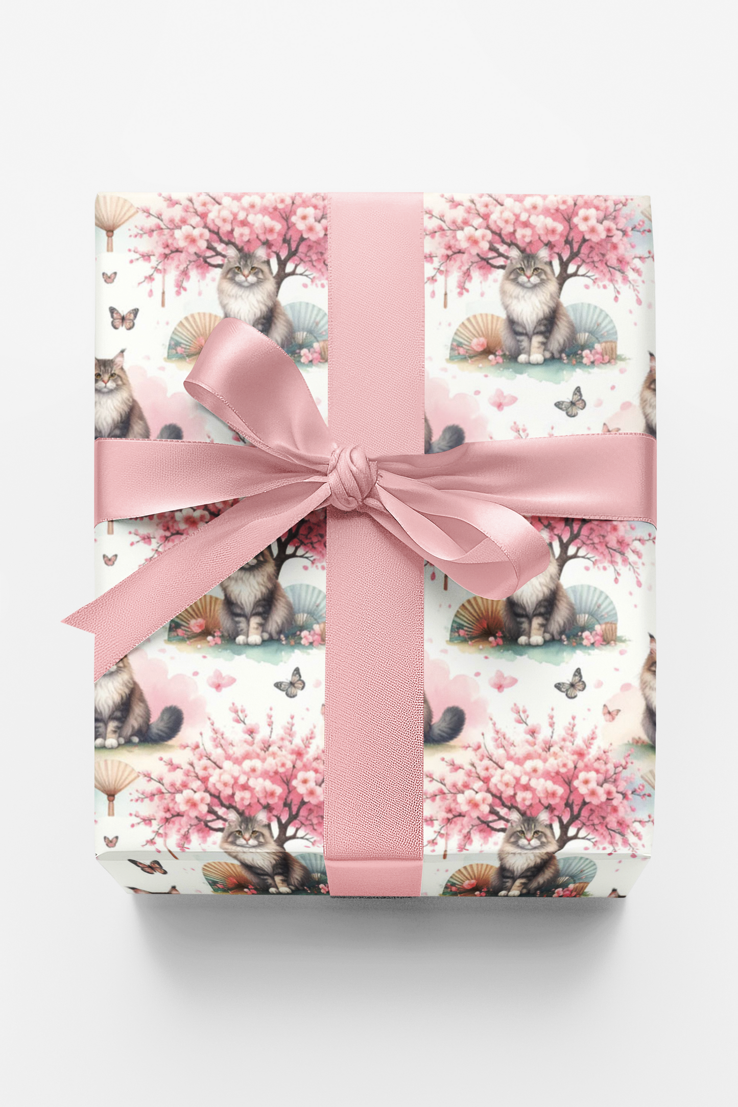 Spring Cherry Blossom Festival (Maine Coon) Wrapping Paper