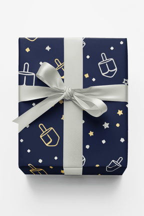 Dreidel Dots - London Penny Gift Wrap