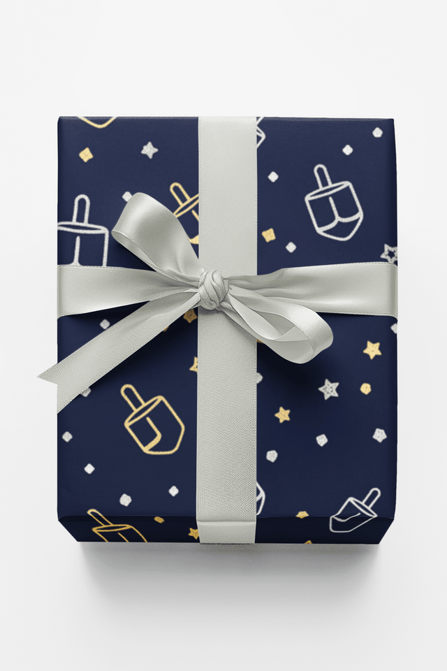 Dreidel Dots - London Penny Gift Wrap