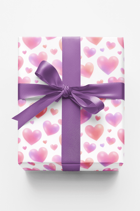 Blush Ombre Hearts - London Penny Gift Wrap