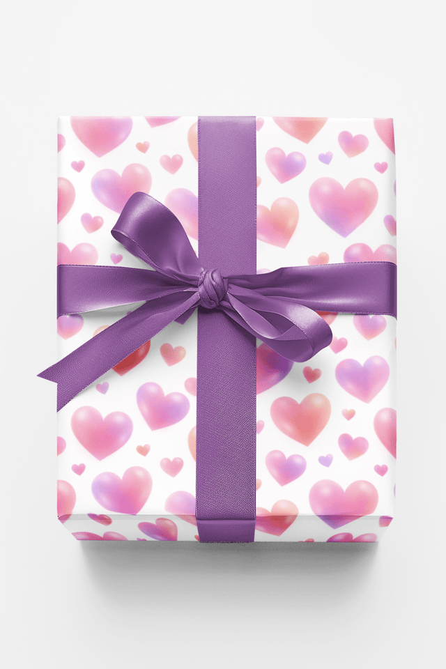 Blush Ombre Hearts - London Penny Gift Wrap