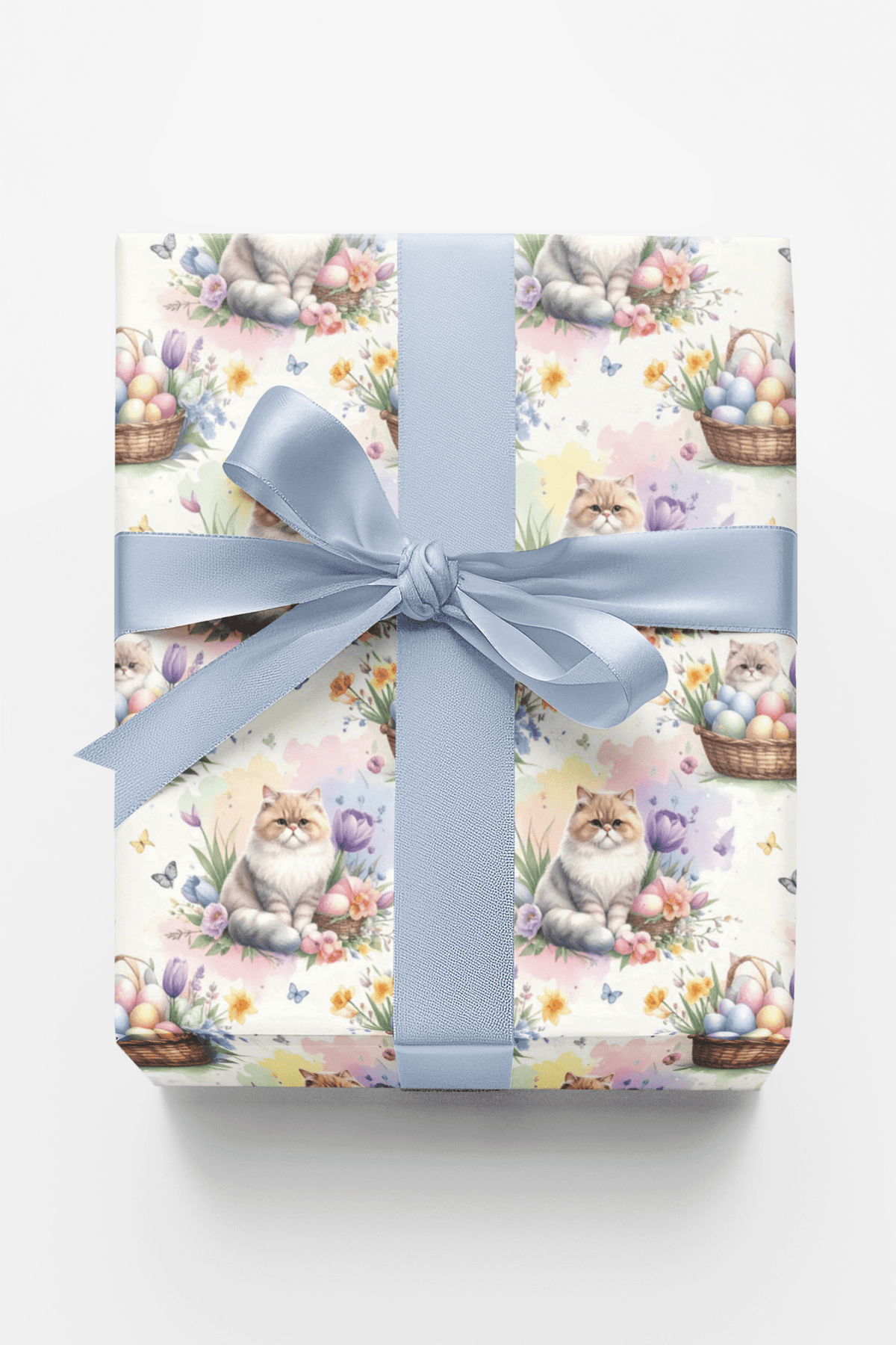 Easter Garden Cats (Exotic Shorthair) Wrapping Paper - London Penny Gift Wrap