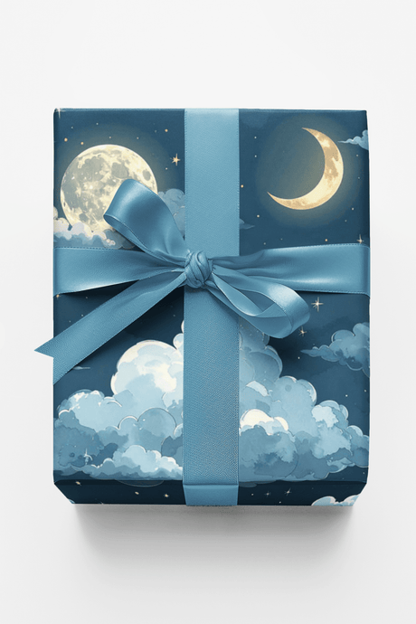 Cloudlit Moon Glow Wrapping Paper - London Penny Gift Wrap
