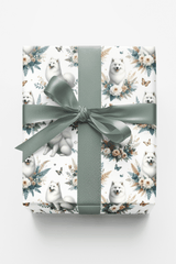 Luxury Botanical Samoyeds Wrapping Paper - London Penny Gift Wrap