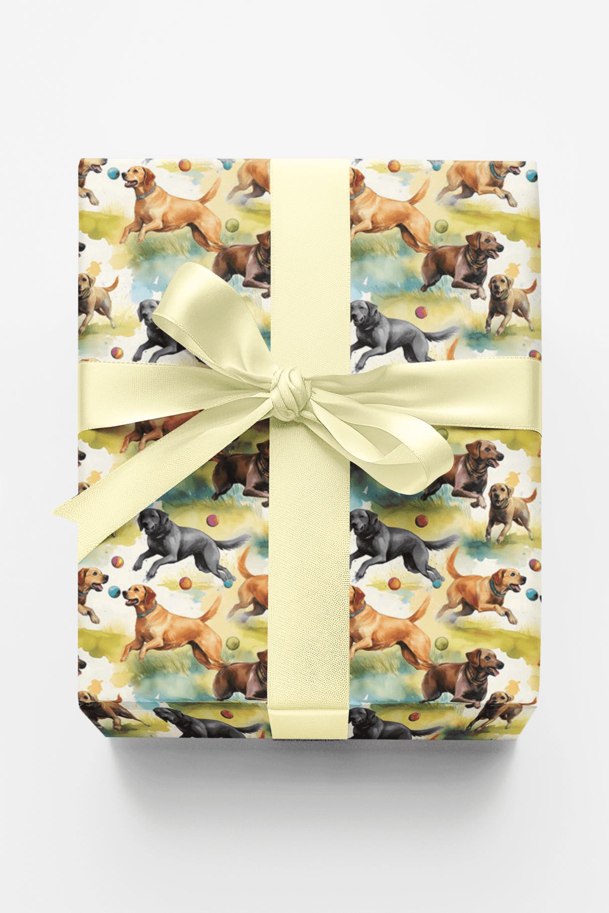 Lab's Bounding Pounce - London Penny Gift Wrap