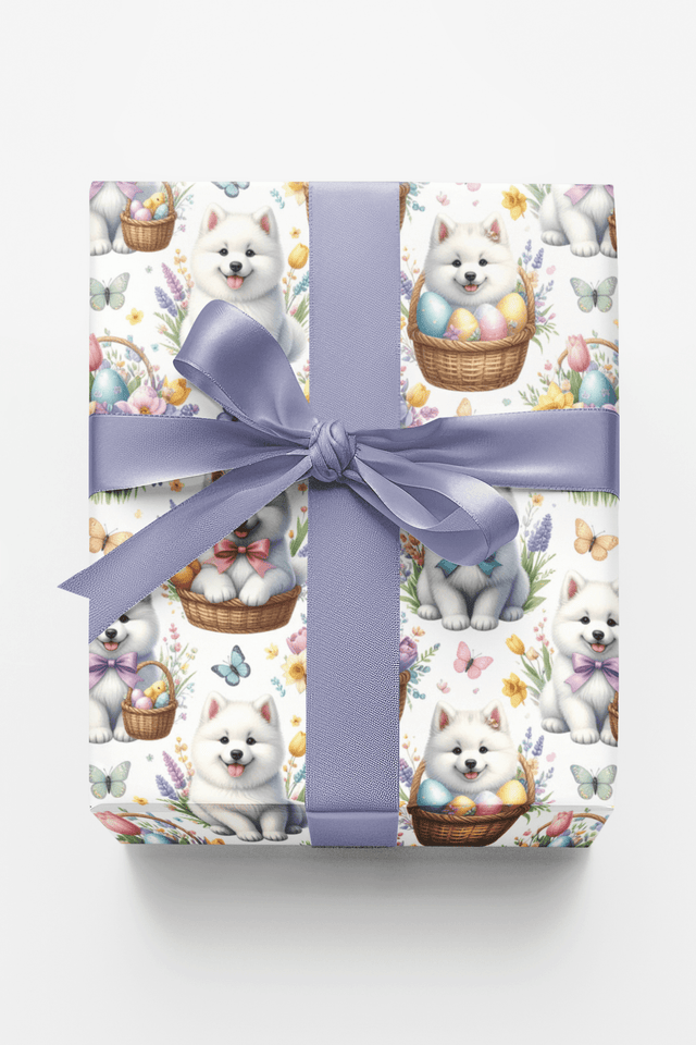 Easter Samoyeds Wrapping Paper - London Penny Gift Wrap