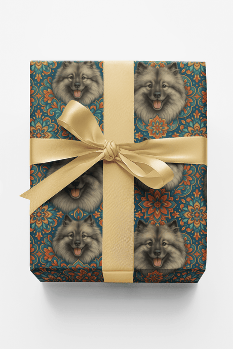 Keeshond Kaleidoscope - London Penny Gift Wrap