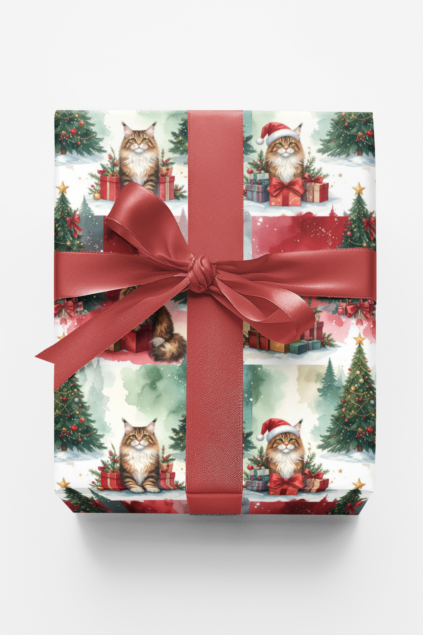 Christmas Maine Coon Celebration Wrapping Paper