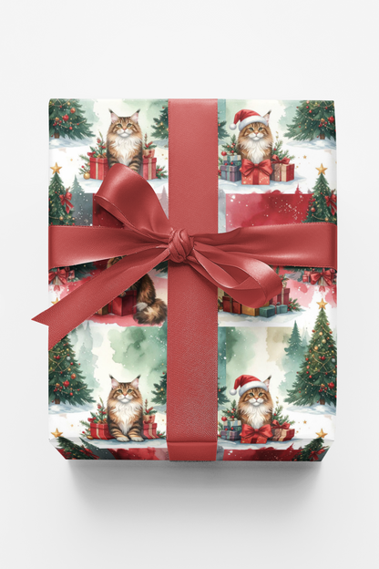 Christmas Maine Coon Celebration Wrapping Paper