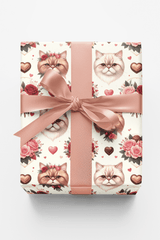 Valentine's Sweethearts (Exotic Shorthair) Wrapping Paper - London Penny Gift Wrap