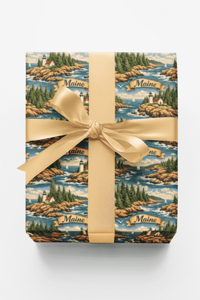 Maine Pine & Coast - London Penny Gift Wrap