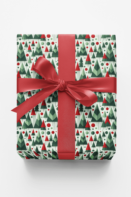 Geometric Tree Forest - London Penny Gift Wrap