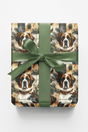 Rustic Plaid Retreat (St. Bernard) Wrapping Paper - London Penny Gift Wrap