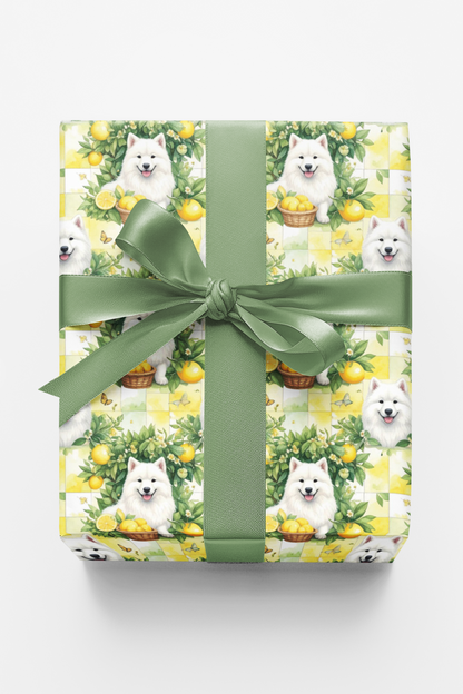 Samoyed Lemon Orchard Wrapping Paper