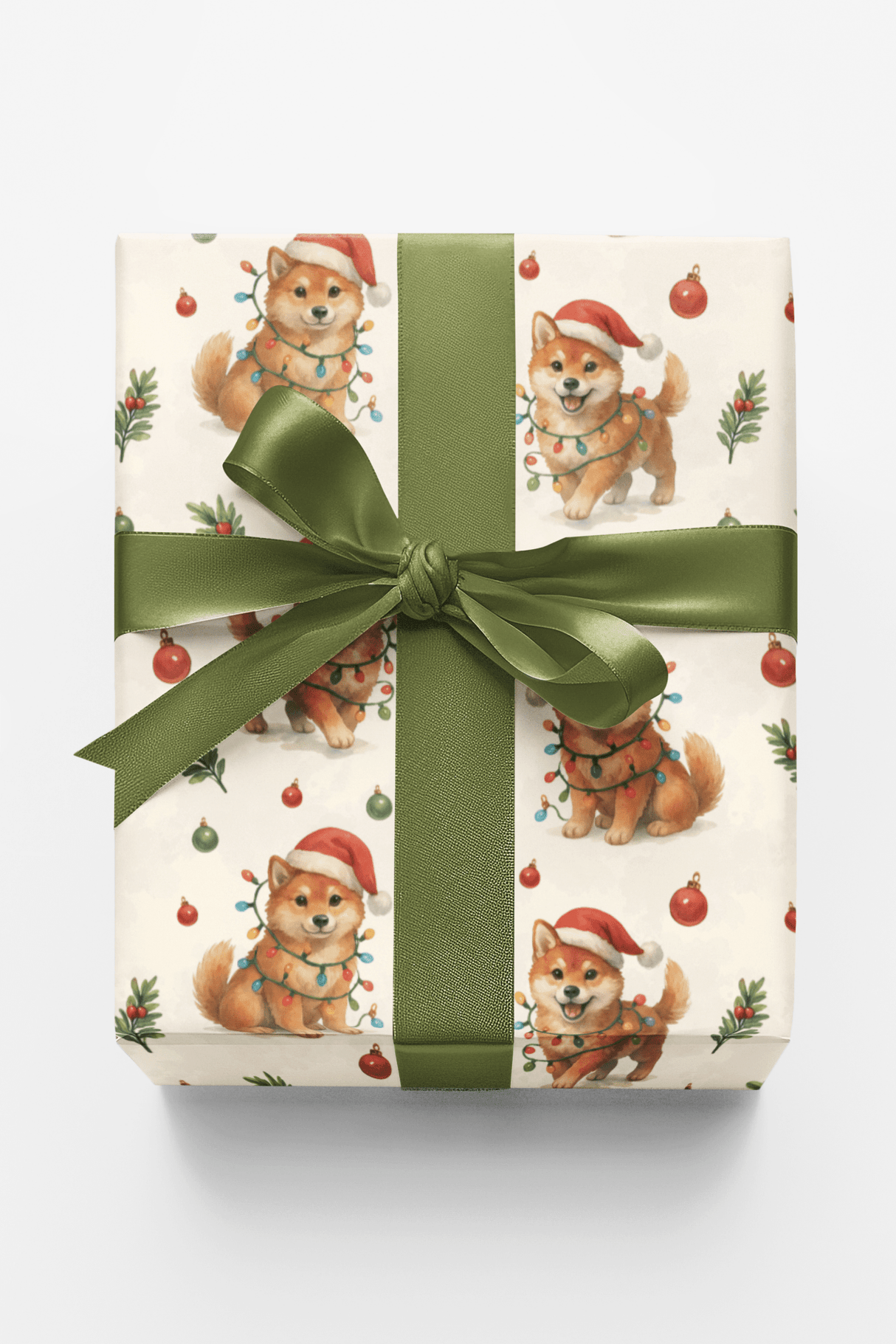 Merry Shiba Lights - London Penny Gift Wrap
