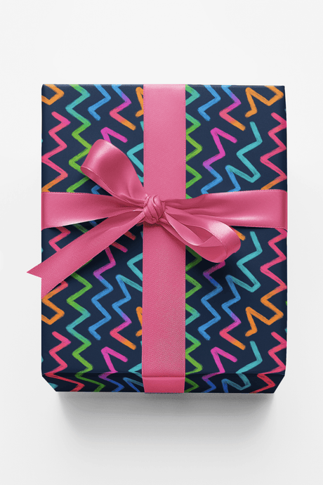 Neon Zigzag Path - London Penny Gift Wrap