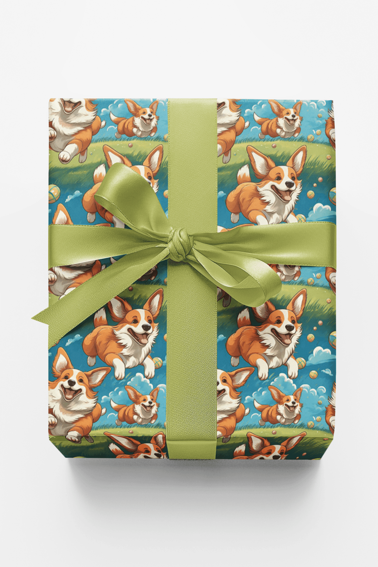 Bounce & Bounding Corgis - London Penny Gift Wrap