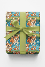 Bounce & Bounding Corgis - London Penny Gift Wrap