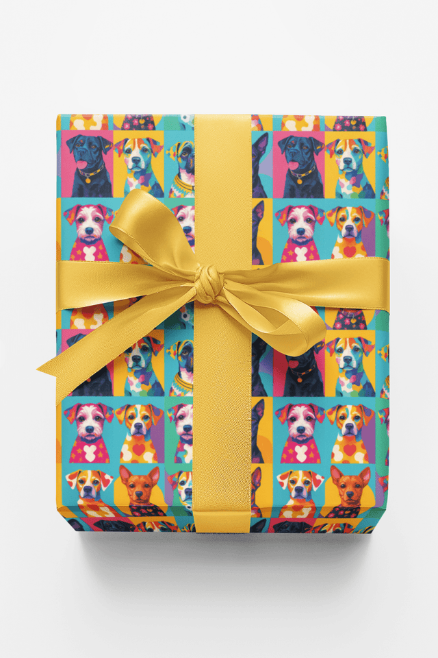 Puppy Pop Art - London Penny Gift Wrap