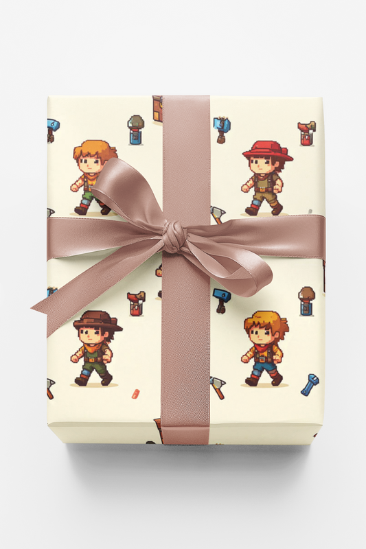 Retro 8-Bit Adventure Wrapping Paper