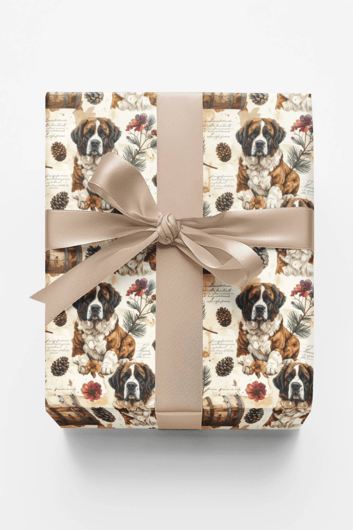 Vintage Alpine Archives (St. Bernard) Wrapping Paper