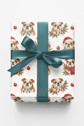 Bulldog Christmas Charm - London Penny Gift Wrap