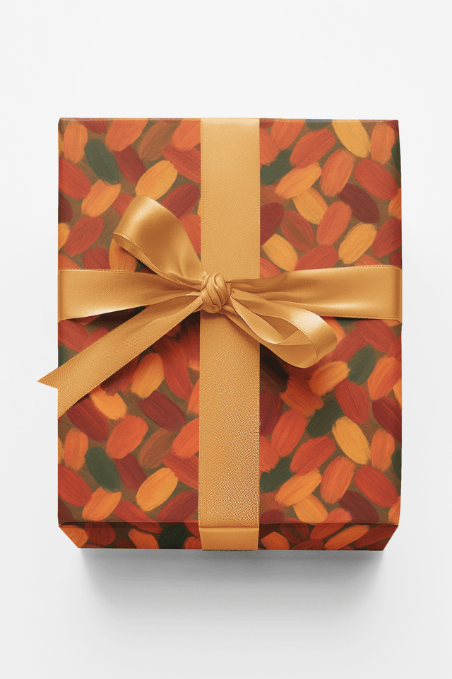 Warm Autumn Brushstrokes - London Penny Gift Wrap