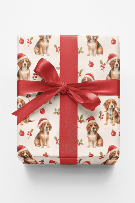 Beagle Holiday Cheer - London Penny Gift Wrap