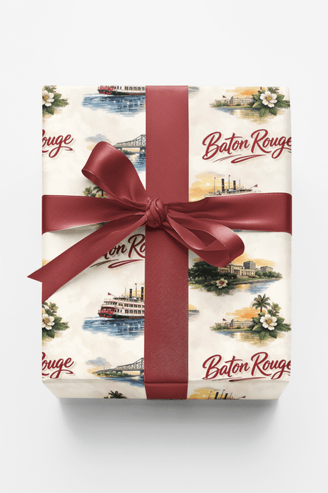 Baton Rouge River Statehouse - London Penny Gift Wrap
