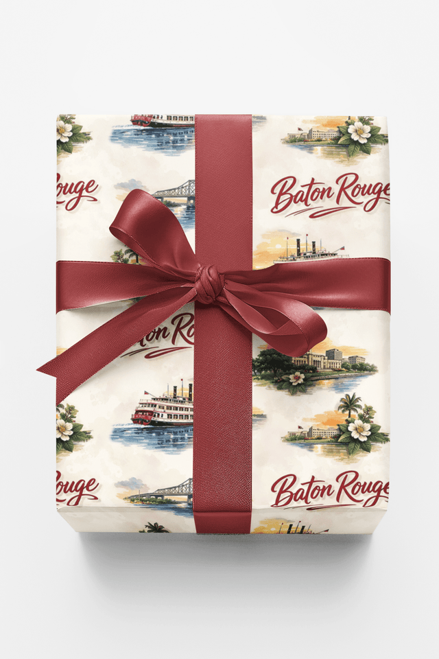 Baton Rouge River Statehouse - London Penny Gift Wrap