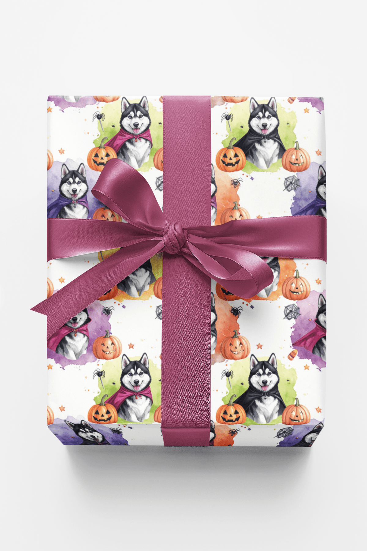 Husky Halloween Parade (Alaskan Husky) Wrapping Paper - London Penny Gift Wrap