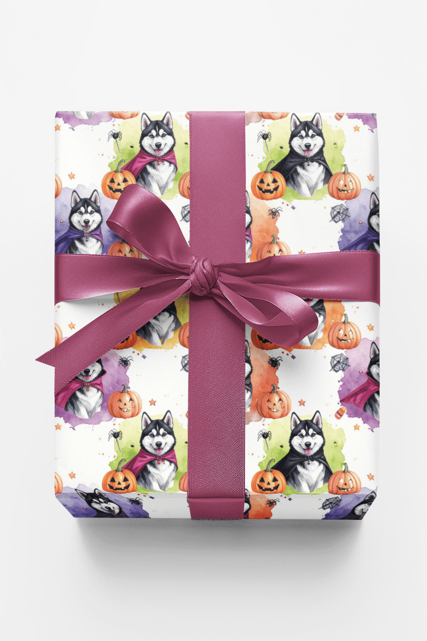 Husky Halloween Parade (Alaskan Husky) Wrapping Paper - London Penny Gift Wrap