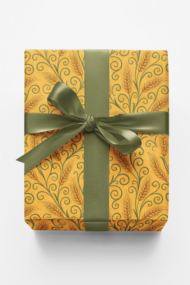 Harvest Wheatfield Swirls - London Penny Gift Wrap