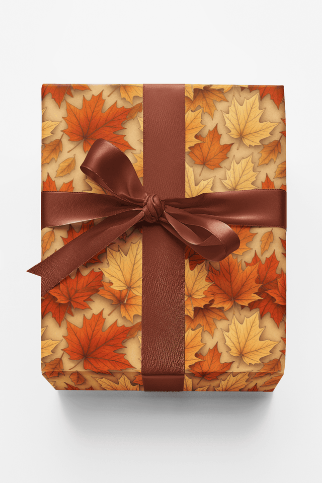 Falling Amber Leaves - London Penny Gift Wrap