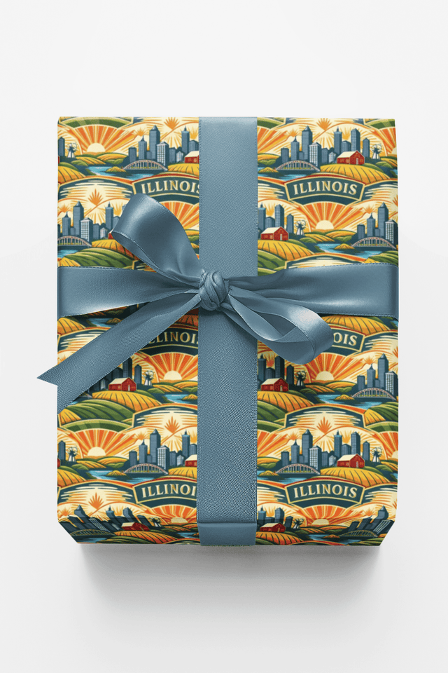 Illinois Prairie Modern - London Penny Gift Wrap