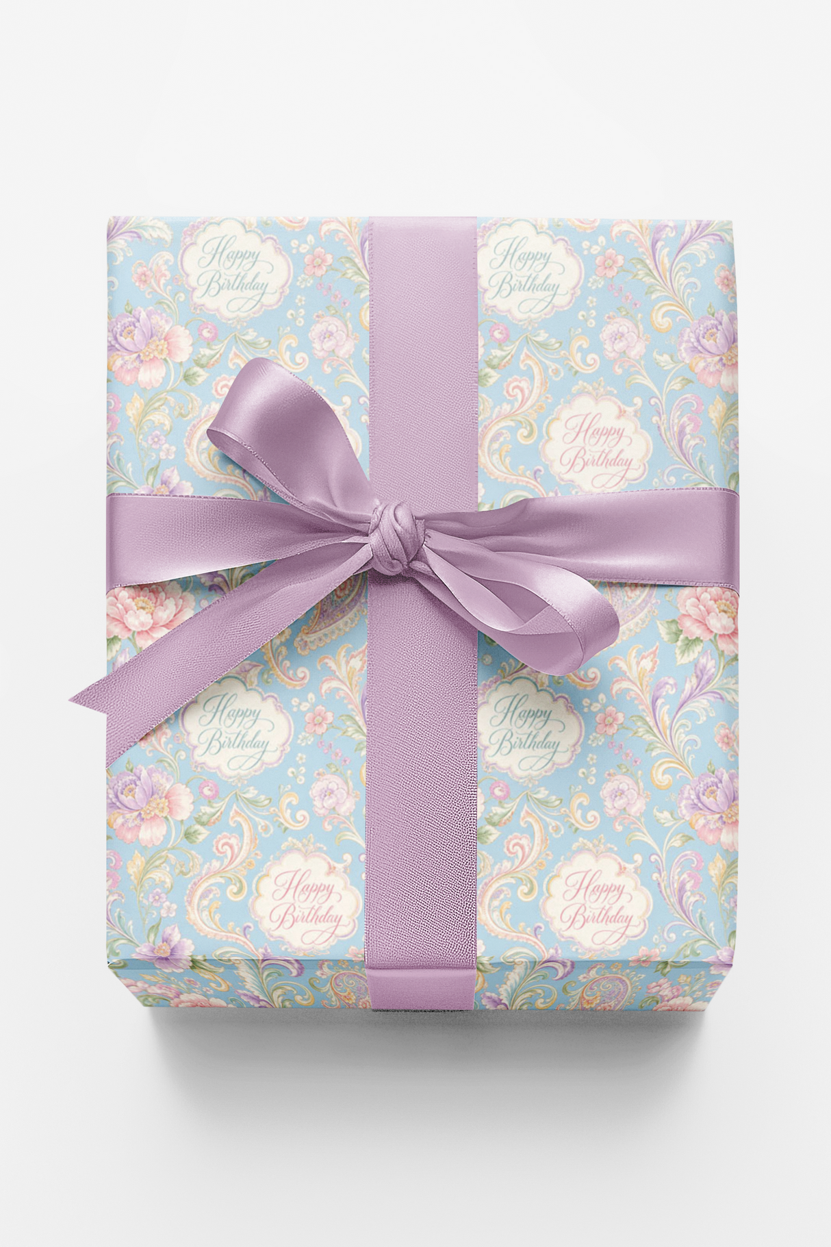 Boutique Birthday Paisley Wrapping Paper
