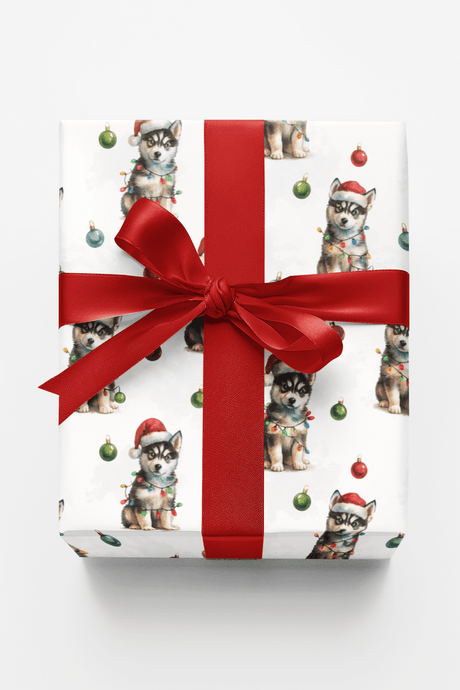 Howly Jolly Huskies - London Penny Gift Wrap