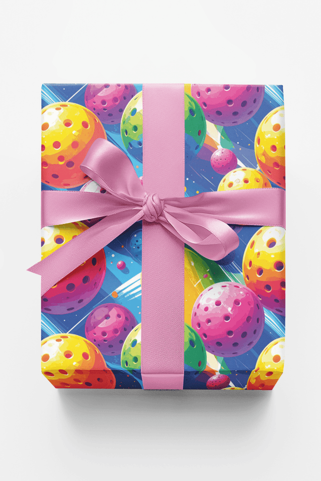Pop Color Pickleball Wrapping Paper - London Penny Gift Wrap