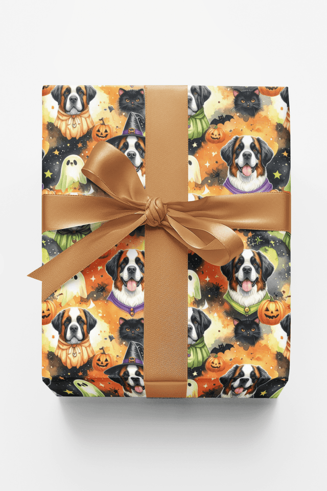 St. Bernard Costume Parade Wrapping Paper - London Penny Gift Wrap