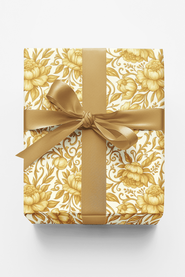 Golden Oro Bloom - London Penny Gift Wrap