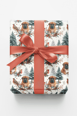Woodland Christmas Friends (English Mastiff) Wrapping Paper - London Penny Gift Wrap
