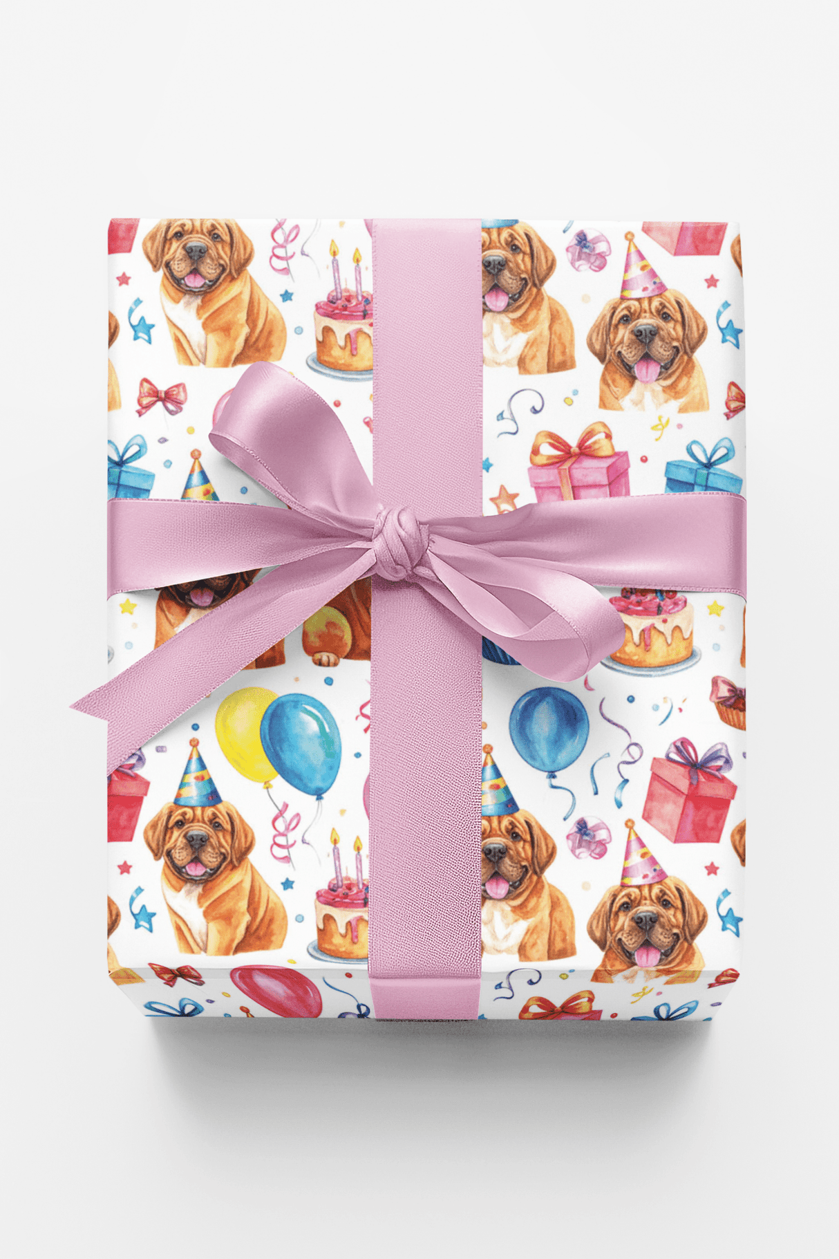 Birthday Celebration (English Mastiff) Wrapping Paper - London Penny Gift Wrap