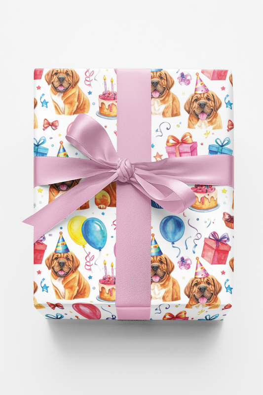 Birthday Celebration (English Mastiff) Wrapping Paper