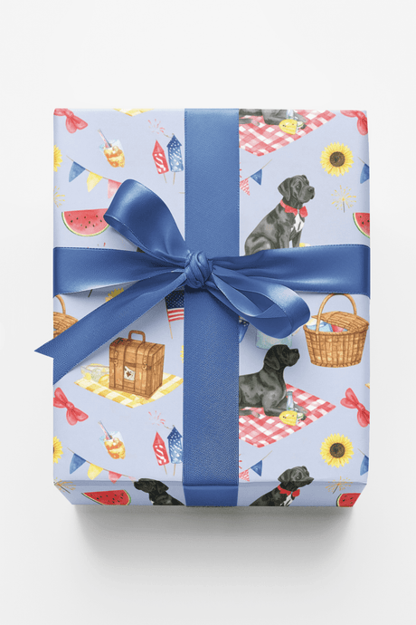 Fourth of July Picnic (Cane Corso) Wrapping Paper - London Penny Gift Wrap