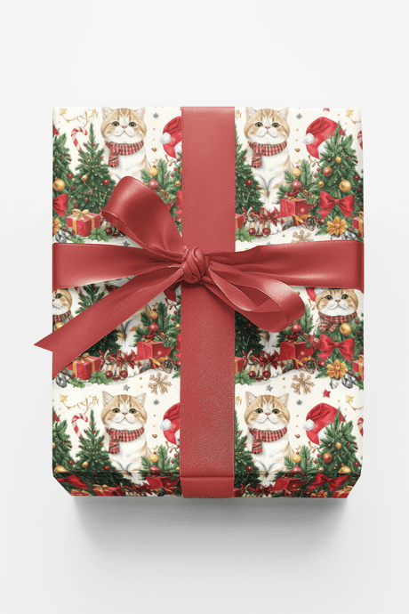 Holiday Exotic Shorthairs Wrapping Paper - London Penny Gift Wrap