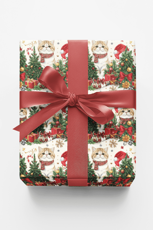 Holiday Exotic Shorthairs Wrapping Paper - London Penny Gift Wrap